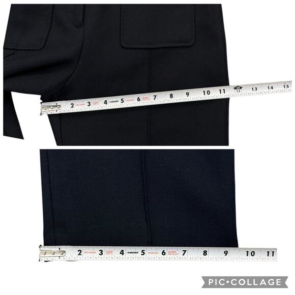 SEZANE High Rise Navy Blue Marine EMILIO TROUSERS Pants Ankle Wool 36 US Size 4 - Picture 9 of 12